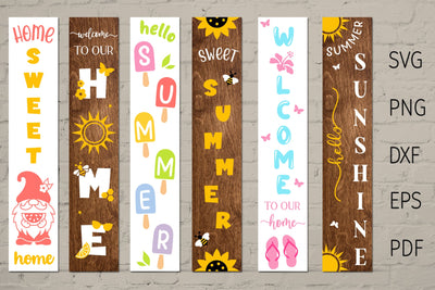 Summer porch sign bundle, summer sign svg, vertical sign svg SVG Digital Rainbow Shop 