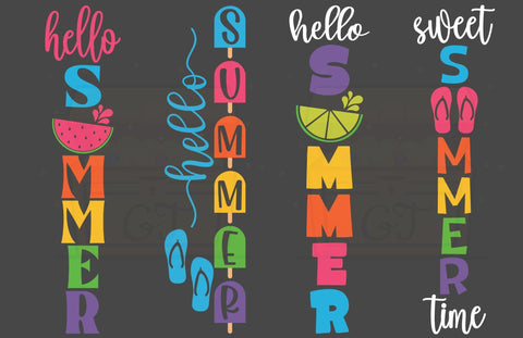 Summer Porch Sign SVG - Hello Summer SVG, Summer Farmhouse Sign SVG, Welcome Sign SVG, Vertical Porch Sign SVG SVG GraphicsTreasures 