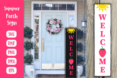 Summer Porch Sign SVG. Welcome Vertical Sign SVG LaBelezoka 