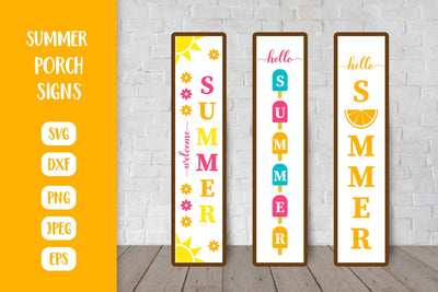 Summer Porch Signs SVG. Welcome Vertical Front Signs SVG LaBelezoka 