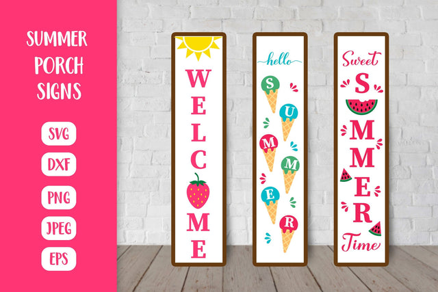 Summer Porch Signs. Welcome Vertical Front Signs SVG SVG LaBelezoka 
