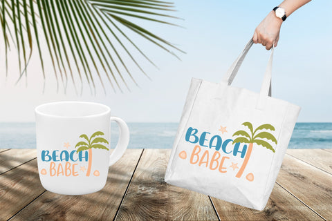 Summer quote - Beach babe - sublimation design Sublimation LuckyTurtleArt 