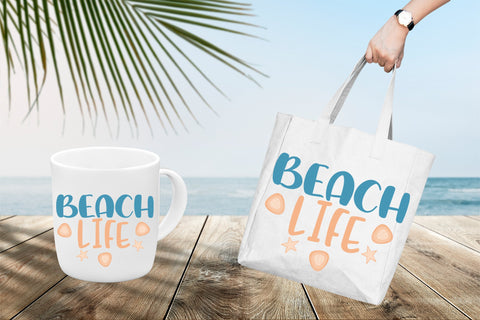 Summer quote - Beach life - sublimation design Sublimation LuckyTurtleArt 