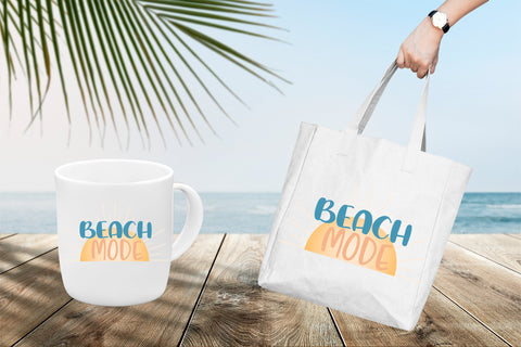 Summer quote - Beach mode - sublimation design Sublimation LuckyTurtleArt 
