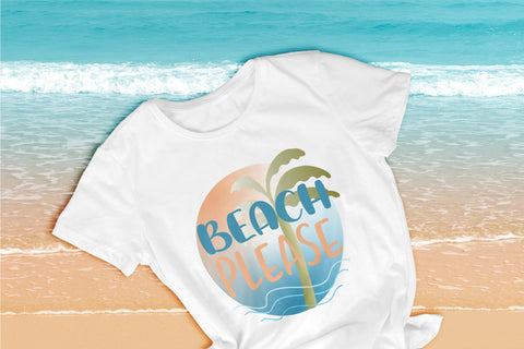 Summer quote - Beach please, sublimation design Sublimation LuckyTurtleArt 