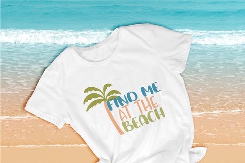 Summer quote - Find me at the beach - sublimation design Sublimation LuckyTurtleArt 