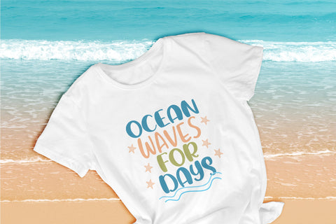 Summer quote - Ocean waves for days - sublimation design Sublimation LuckyTurtleArt 