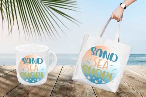 Summer quote - Sand sea shore - sublimation design Sublimation LuckyTurtleArt 
