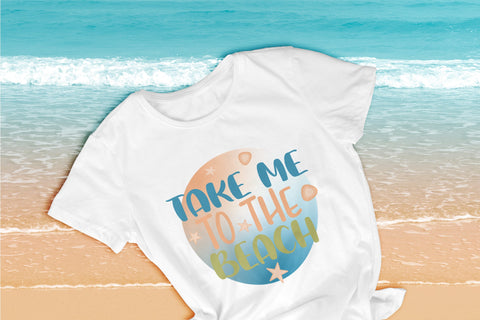 Summer quote - Take me to the beach - sublimation design Sublimation LuckyTurtleArt 