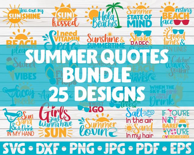 Summer Quotes SVG Bundle | 25 designs SVG HQDigitalArt 