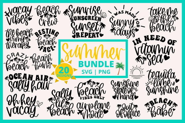 Summer quotes svg bundle, beach quotes svg bundle, beach lover svg, beach bum svg, beach babe svg, beach shirts svg, beach vacation svg SVG AnitaAlyiaLettering 