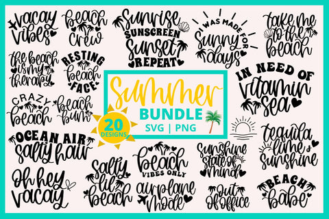 Summer quotes svg bundle, beach quotes svg bundle, beach lover svg, beach bum svg, beach babe svg, beach shirts svg, beach vacation svg SVG AnitaAlyiaLettering 