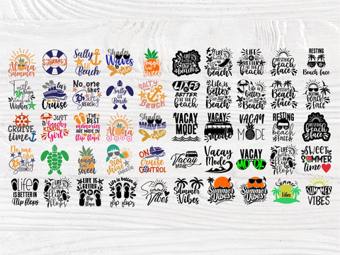 Summer Quotes SVG Bundle, Beach Shirt Designs Svg SVG TonisArtStudio 