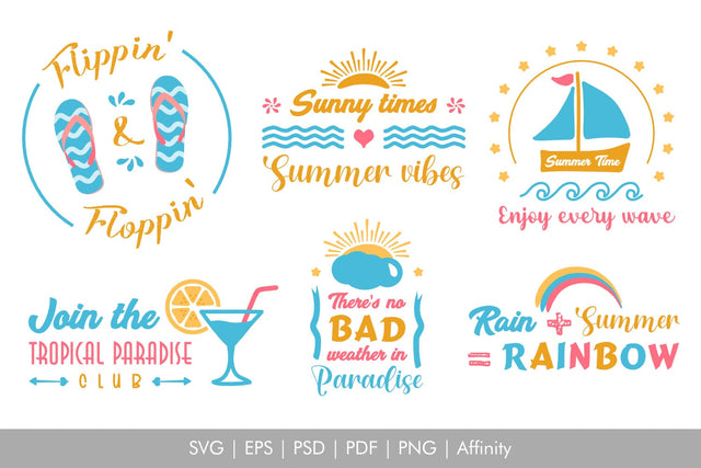 Summer Quotes SVG Bundle Illustrations. SVG Arts By Naty 