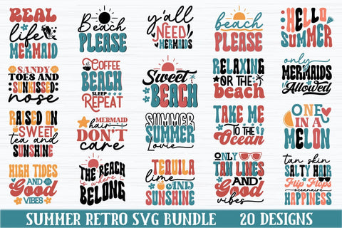 Summer Retro SVG Bundle SVG akazaddesign 