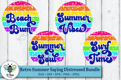Summer Saying Distressed SVG Bundle SVG B Renee Design 