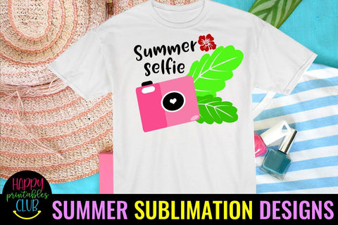 Summer Selfie Sublimation Design-Summer Sublimation PNG Sublimation Happy Printables Club 