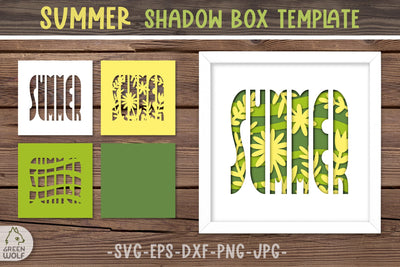 Summer shadow box svg Floral layered papercut template svg file for cricut 3D Paper GreenWolf 