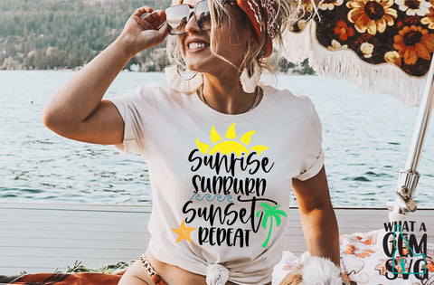 Summer Shirt SVG Bundle | Summer SVG | Here Comes the Sun SVG | Summer Vibes svg | Sunrise Sunburn Sunset Repeat svg | Sunkissed svg | shirt SVG What A Gem SVG 