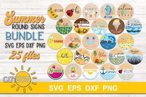 Summer Sign SVG bundle | Summer Round sign SVG bundle SVG CutsunSVG 