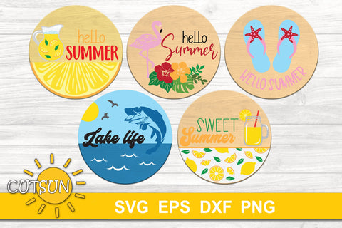 Summer Sign SVG bundle | Summer Round sign SVG bundle - So Fontsy