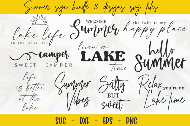 Summer Sign SVG Bundle, Summer Svg Bundle, Farmhouse svg SVG Chamsae Studio 