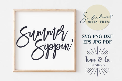 Summer Sippin' Svg & Sublimation, Summer Svg, Beach Life Svg, Beach Shirt, Cricut Svg, Silhouette Designs, Digital Cut Files, JPG DXF PNG (1467947796) SVG Ivan & Co. Designs 