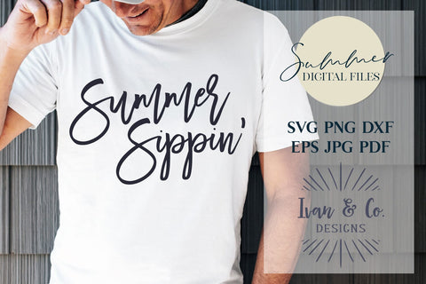 Summer Sippin' Svg & Sublimation, Summer Svg, Beach Life Svg, Beach Shirt, Cricut Svg, Silhouette Designs, Digital Cut Files, JPG DXF PNG (1467947796) SVG Ivan & Co. Designs 