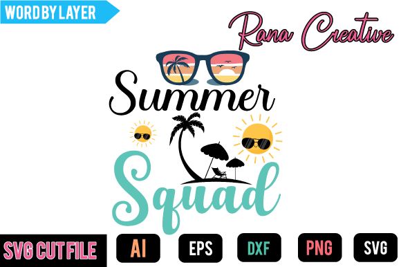 Summer Squad SVG Cut File SVG BlackCatsMedia 