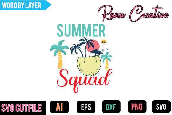 Summer Squad SVG Cut FIle SVG BlackCatsMedia 