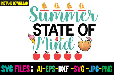 Summer State Of Mind SVG Cut File SVG Newmockups 