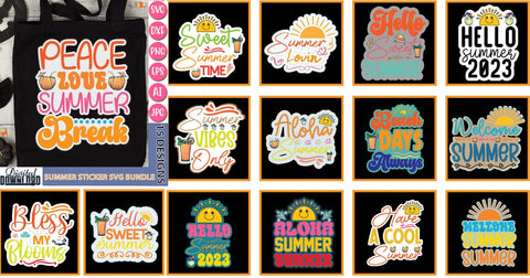 Summer Sticker SVG Bundle,SVG SVGs,Quotes and Sayings,Food & Drink,On Sale, Print & Cut SVG Newmockups 