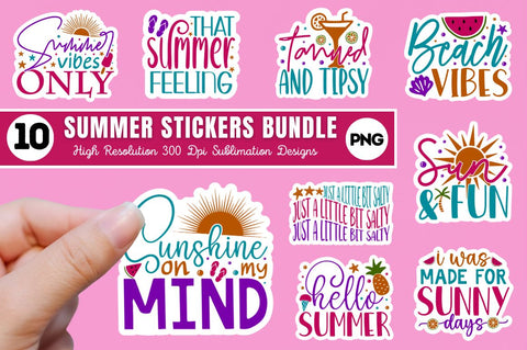 Summer Stickers Bundle Sublimation Regulrcrative 