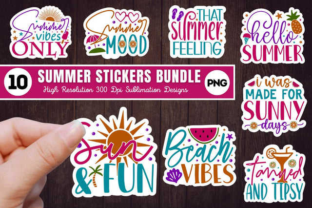 Summer Stickers Bundle Sublimation Regulrcrative 