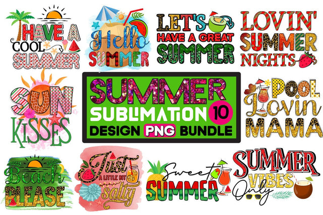 Summer Sublimation 10 PNG Bundle Sublimation Insomnia Std 