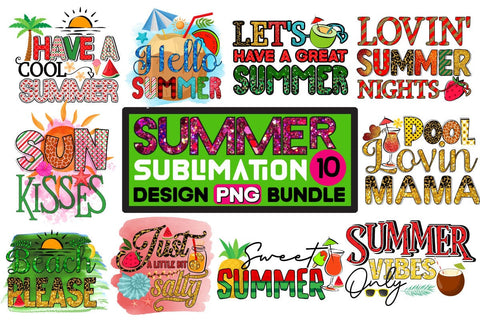 Summer Sublimation 10 PNG Bundle Sublimation Insomnia Std 