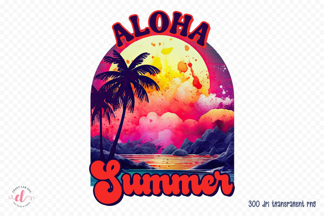 Summer Sublimation Design - Aloha Summer Sublimation CraftLabSVG 