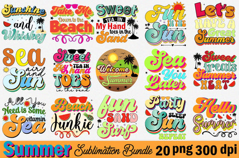 Summer Sublimation Design Bundle Sublimation SVGArt 