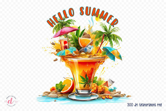 Summer Sublimation Design, Hello Summer Sublimation CraftLabSVG 