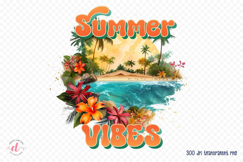 Summer Sublimation Design | Summer Vibes Sublimation CraftLabSVG 