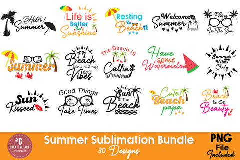 Summer Sublimation PNG Bundle - Summer Quotes PNG Sublimation jacpot007 