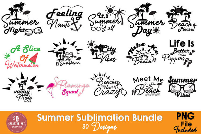 Summer Sublimation PNG Bundle - Summer Quotes PNG Sublimation jacpot007 