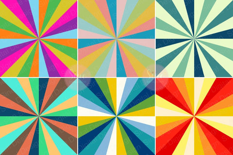 Summer Sunburst Digital Paper Backgrounds Digital Pattern SineDigitalDesign 