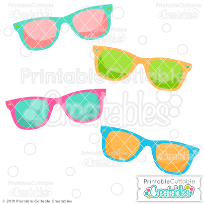 Summer Sunglasses SVG Printable Cuttable Creatables 
