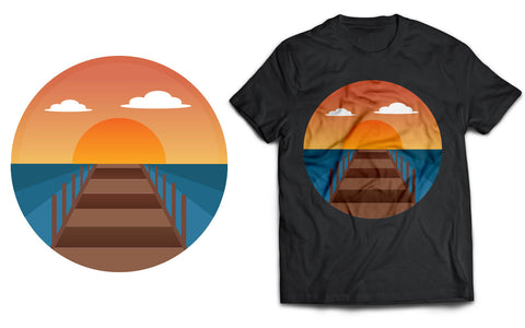 Summer Sunset T-Shirt Design SVG naemmiah021 