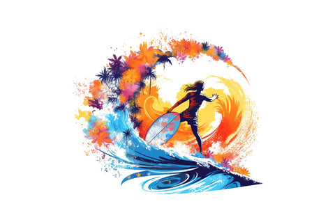 Summer Surfing Clipart Bundle Sublimation Regulrcrative 