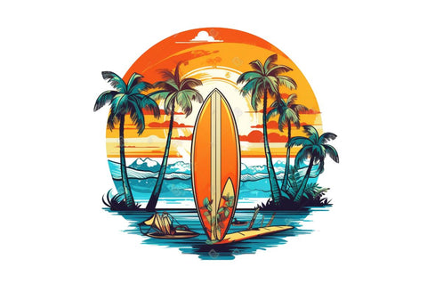 Summer Surfing Clipart Bundle Sublimation Regulrcrative 