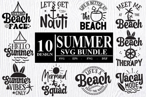 Summer SVG bundle 10 designs Beach SVG bundle SVG Svgcraft 