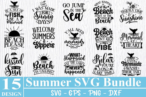 Summer SVG bundle 15 designs Beach SVG bundle SVG Svgcraft 