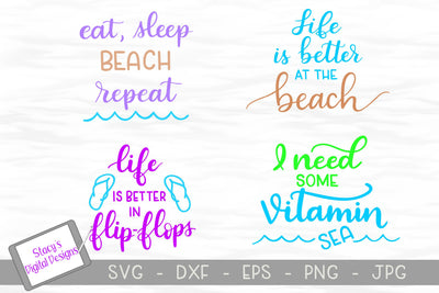 Summer SVG Bundle - 4 Summer SVG Files SVG Stacy's Digital Designs 